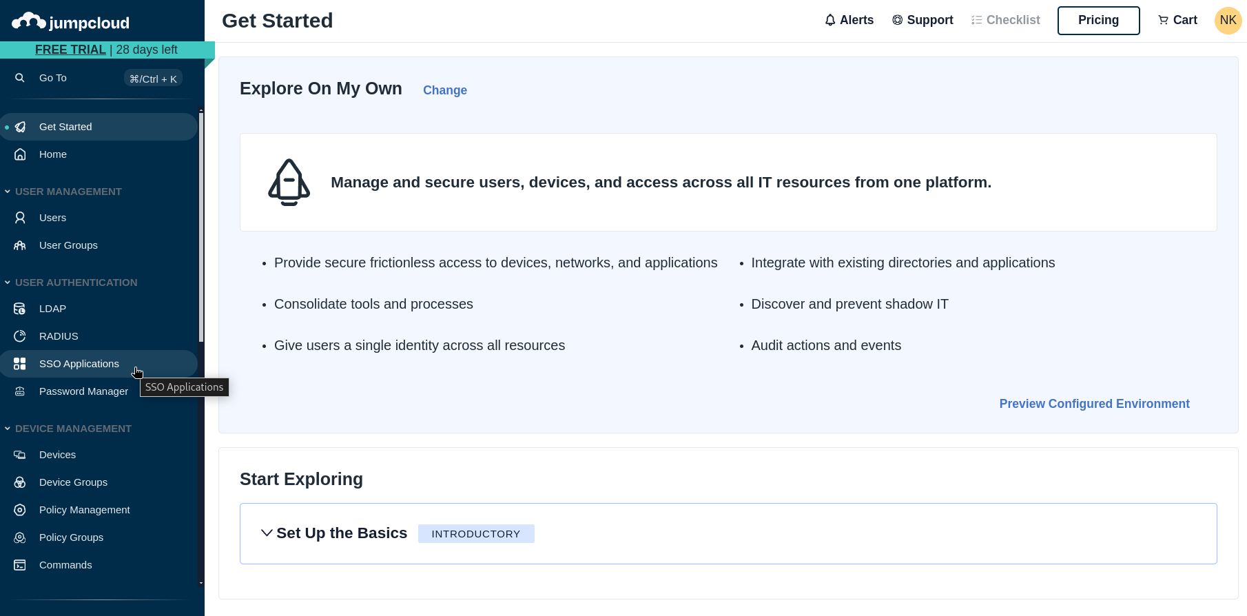 Access JumpCloud SSO Applications