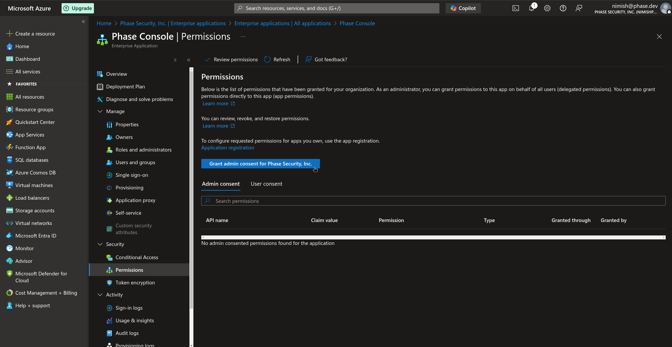 Granting Admin Consent
