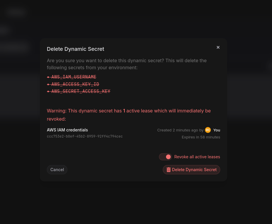 delete secret