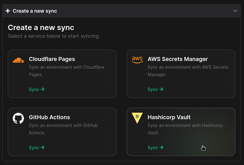 Create Vault Sync